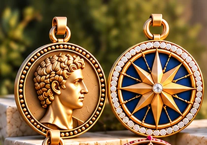 Pingentes e medalhões ornamentados